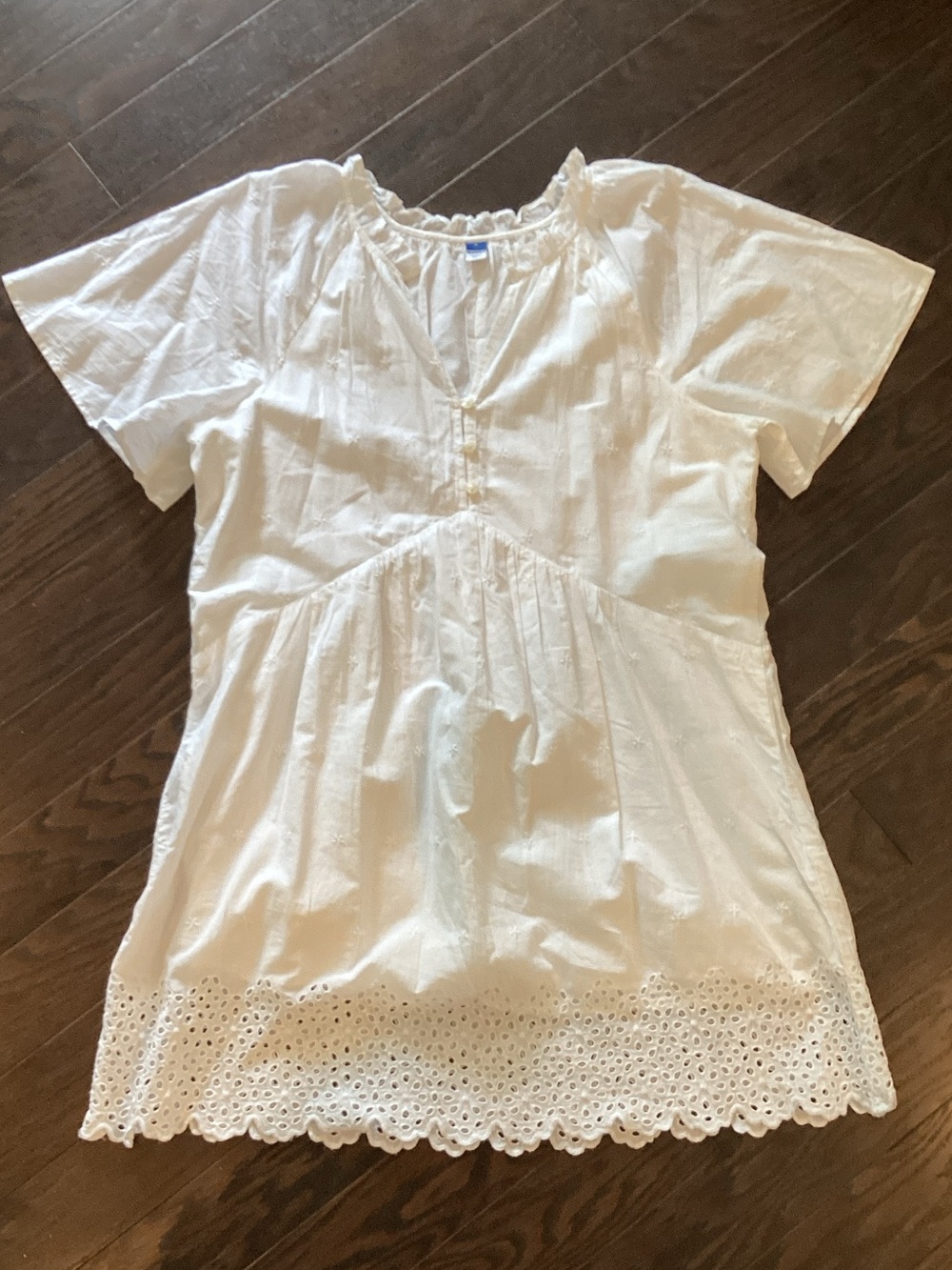 Old Navy White Eyelet-Hem Midi Dress